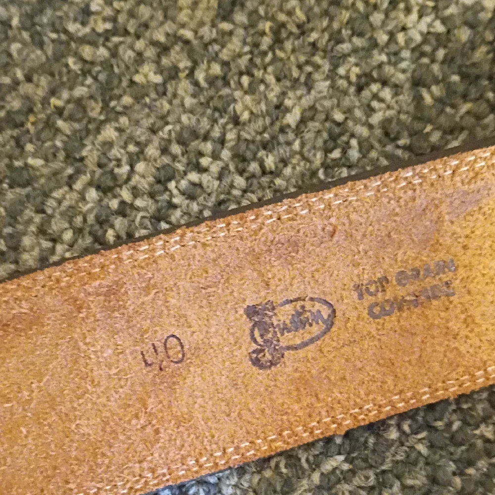 Justin boot embossed Tooled  Western Leather Belt Size 40 Tan Brown Cream Colors